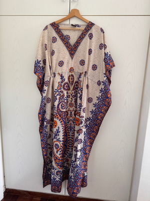 Colorful caftan from Jordan new, one size