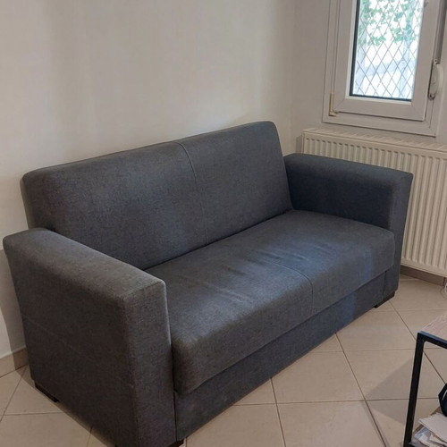 Two-seater sofa bed with storage and easy clean fabric like new