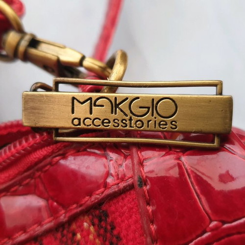 Leather crossbody bag red new Greek brand