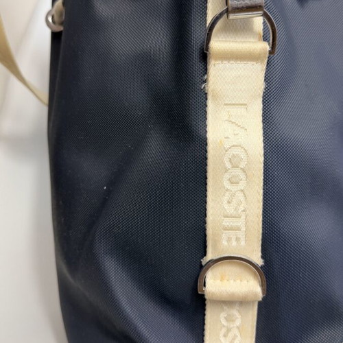 Lacoste bucket bag crossbody used, navy and beige