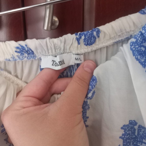Maxi dress Toi&Moi large white with blue designs like new
