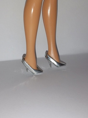 Silver Doll Shoes used, 90s style for vintage dolls