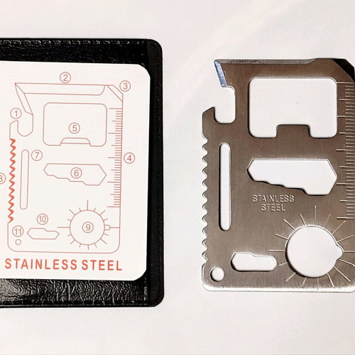 Multipurpose Pocket Survival Tool new, stainless steel, credit card size