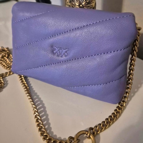 Pinko micro bag, purple leather crossbody