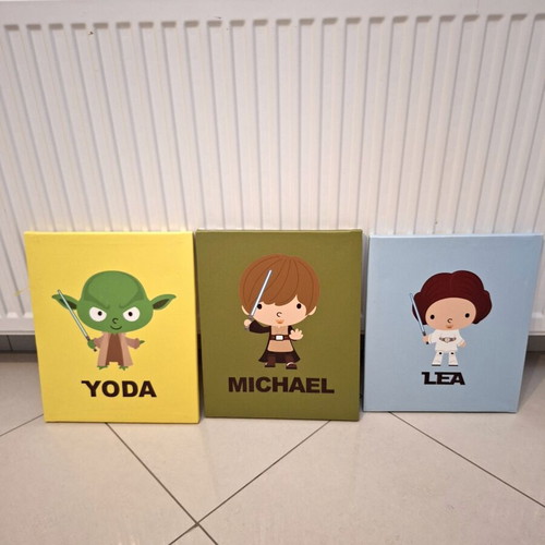 Star Wars kids canvas set 7 pcs used, 29x36 cm