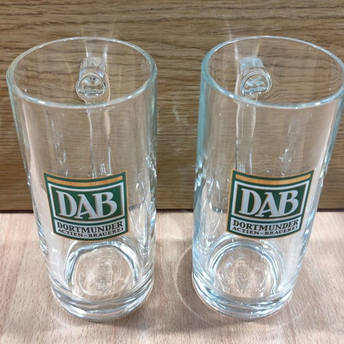 DAB Beer Two Promotional Glass Mugs 0.3l Like New