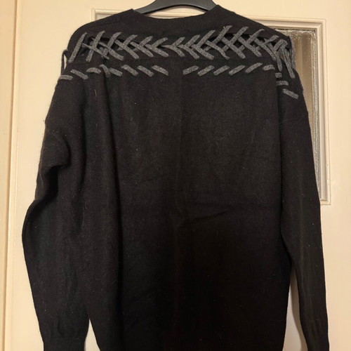 Cashmere sweater White + Warren size L like new, black and grey