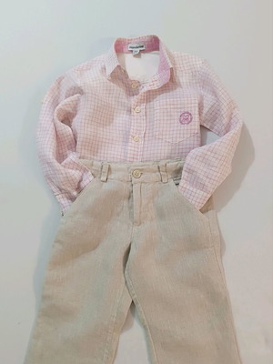 Mandarino linen boy set 2 years like new