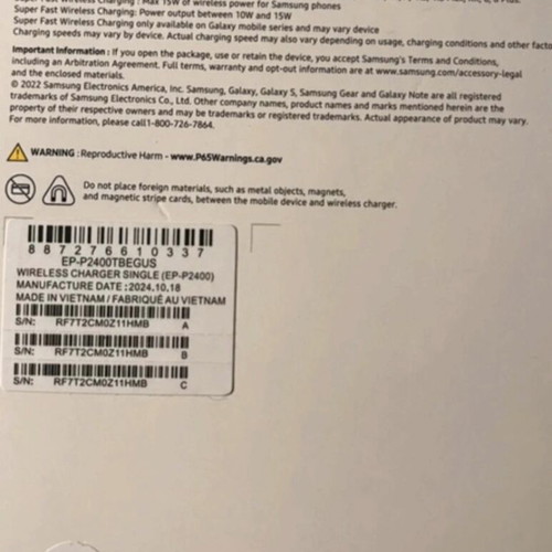 Wireless Fast Charger 15W Samsung like new