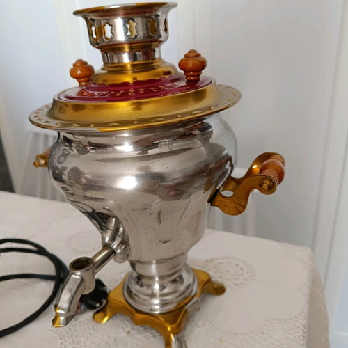 Russian samovar used, probably not working