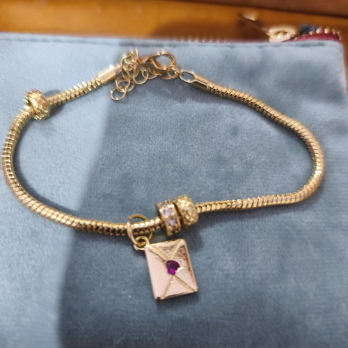Anklet gold color, size 23, new