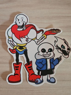 Undertale Sans and Papyrus handmade sticker made to order