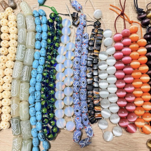 Glass beads semi-precious and bone like new for komboloi or necklace