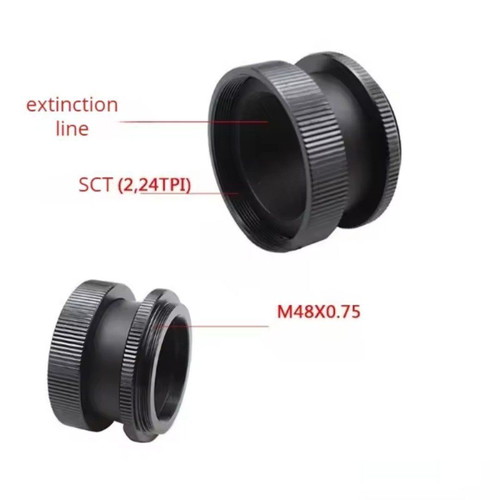 SCT Adapter 2" Diagonal M48x0.75 New Black Aluminum