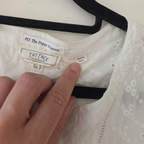 FatFace Broderie Anglaise Blouse white, new, size M