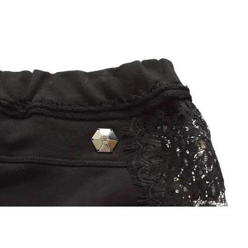 Philipp Plein black pants used, size S, cotton with lace