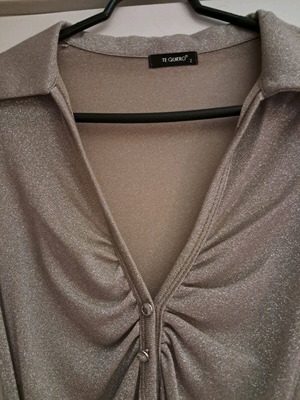 Silver lurex elastic dress like new