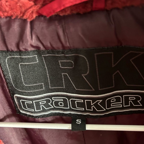 Cracker jacket burgundy with fur like new, size S