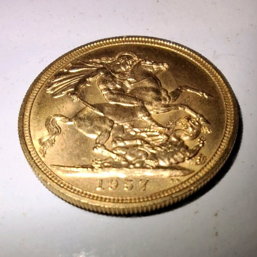 Gold coin 1957 new, 22 carat