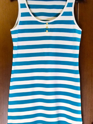 Juicy Couture striped dress XL new, 100% cotton, aqua and white