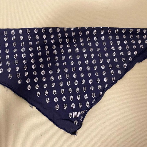 Vintage rare bandana scarf used, blue, from POP KORN magazine 90s