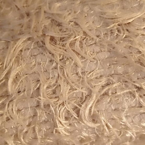 Beige runner rug like flokati used, approx. 0.70 x 2.50 m