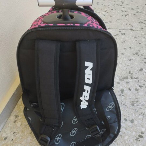 Back Me Up No Fear Queen school trolley bag used with gift pencil case