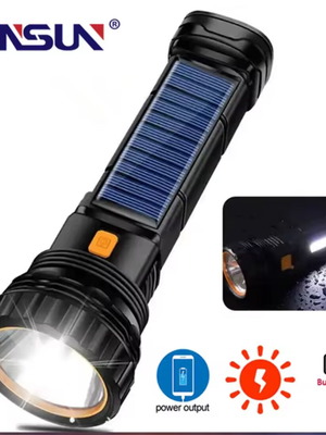 Ηλιακός φακός powerbank επαναφορτιζόμενος