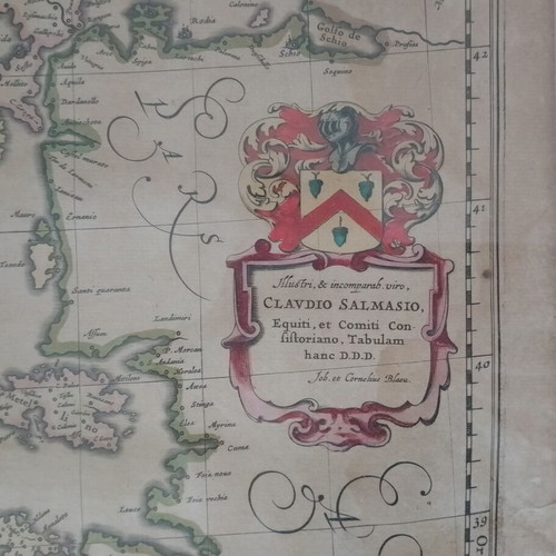 Graecia engraving by Joh. et Corn. Blaeu, 17th century map of Greece and Aegean