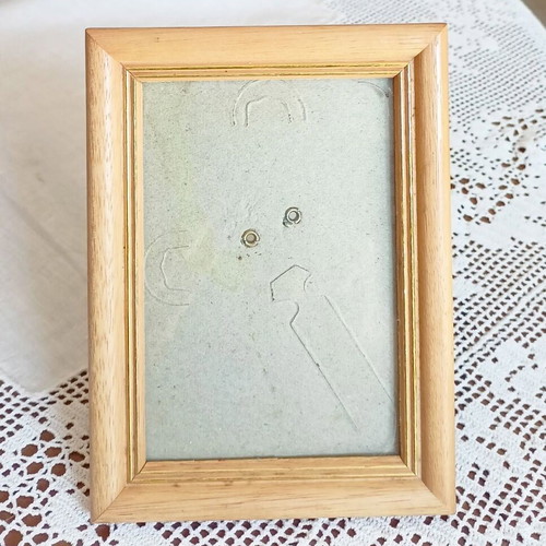 Wooden tabletop photo frame 15x11 with gilded details vintage