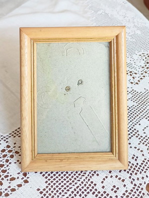 Wooden tabletop photo frame 15x11 with gilded details vintage