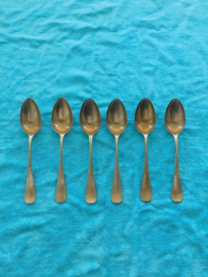 Set of 6 used Berndorf alpacca dining spoons