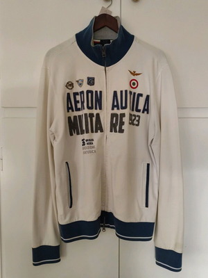 Aeronautica Militare white sweatshirt jacket XL like new