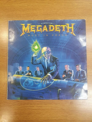 Megadeth Rust In Peace LP άλμπουμ, πρώτη έκδοση, με ένθετο