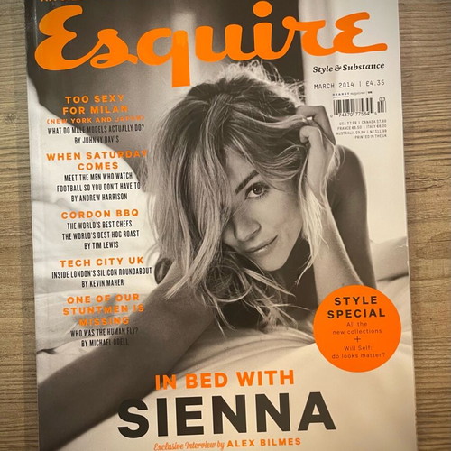 Esquire UK March 2014 with Sienna Miller cover like new