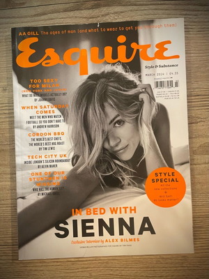 Esquire UK March 2014 with Sienna Miller cover like new