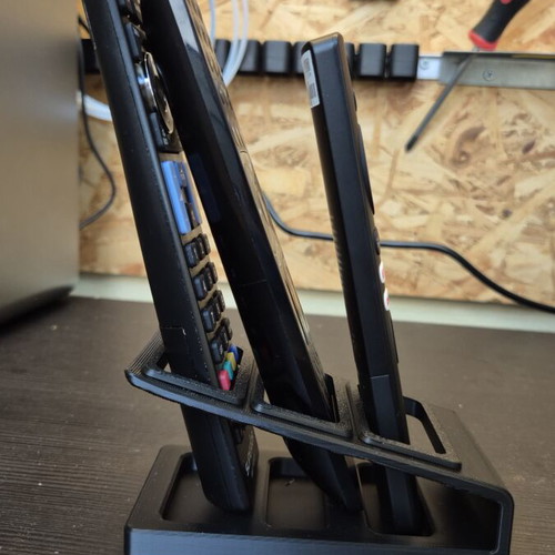 Remote control holder with 3 slots, minimalist design