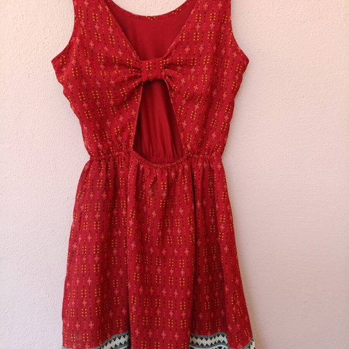 H&M Divided red sleeveless dress new with geometric and ethnic patterns
