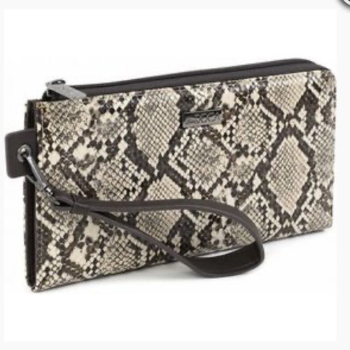 Doca wallet like new with snake skin pattern, beige and brown