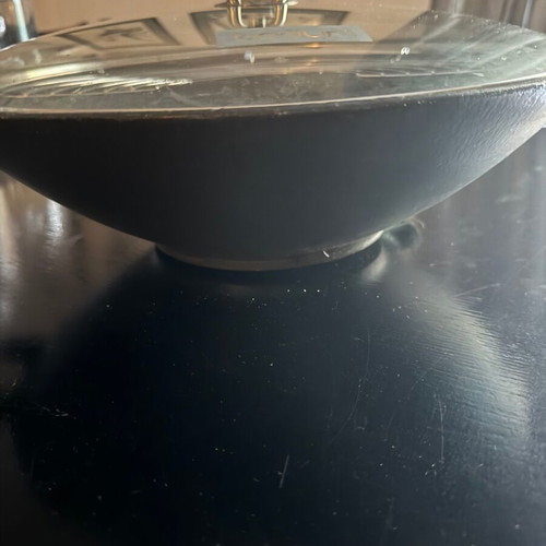 Bodum cast iron wok 37cm with lid and rack, like new