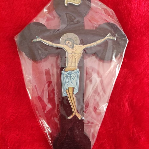 Wooden cross with crucified Christ new