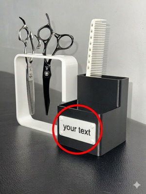 Hairdressing tool holder new, 3d printed with customizable text