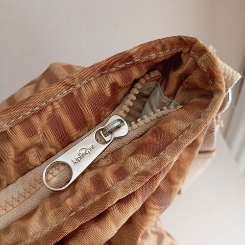 Kipling shoulder bag used, beige and brown crossbody