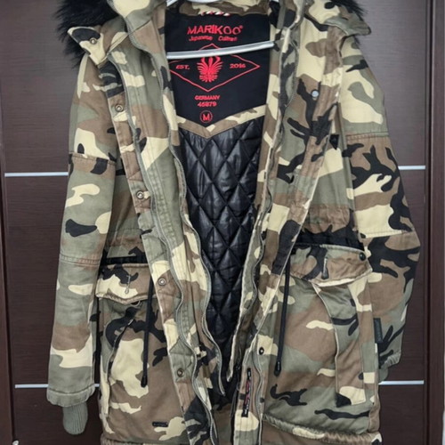 Μπουφάν Marikoo militaire μεταχειρισμένο, μέγεθος medium, μαύρο