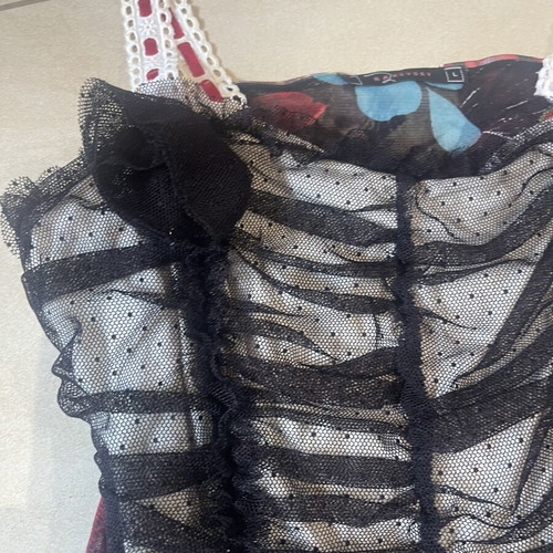 Raxevsky women's blouse with lace and tulle like new, multicolor