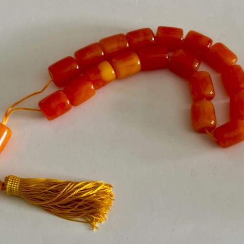 Worry beads used, orange color