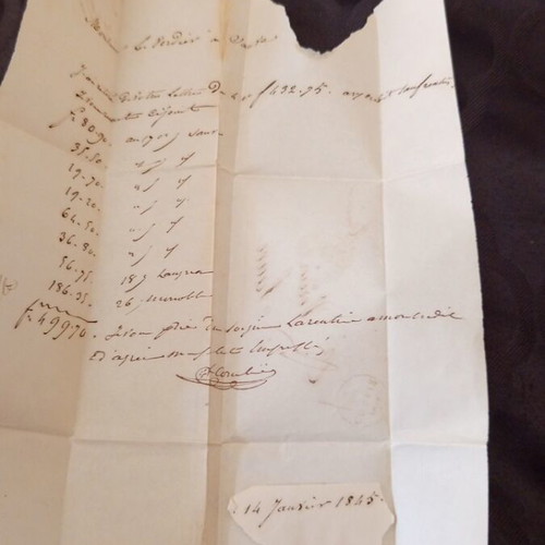 French letters used, 1845 and 1849, commercial correspondence