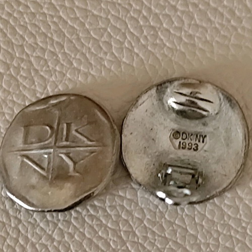 Vintage DKNY clip earrings silver like new