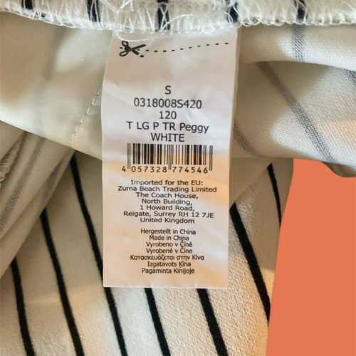 Striped women's pants Peggy like new, size S, black and white