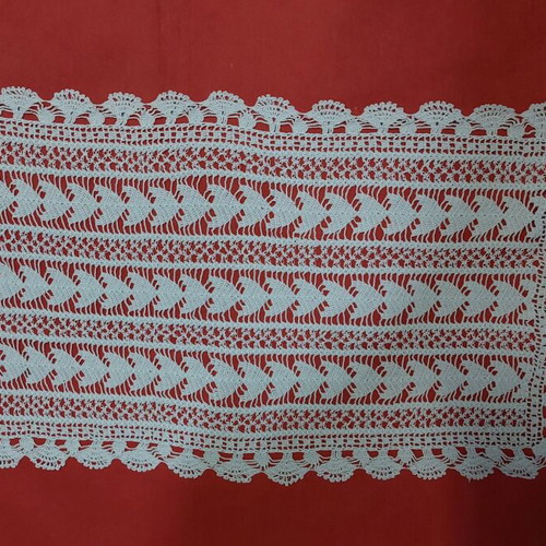 Crochet lace doily 45x24cm white elongated new